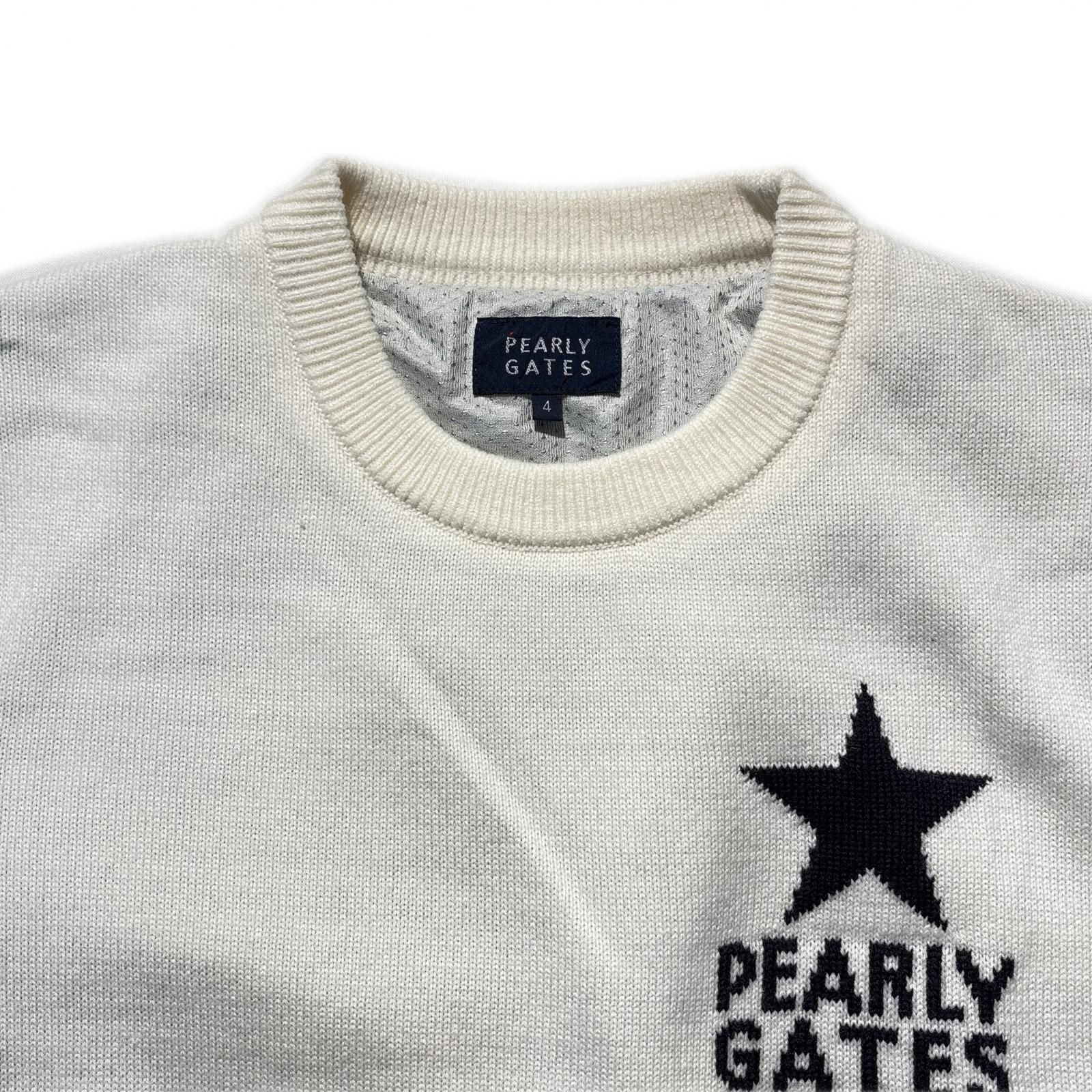 中古 メンズ パーリーゲイツ PEARLY GATES ニットアウター 4(M) 白×紺