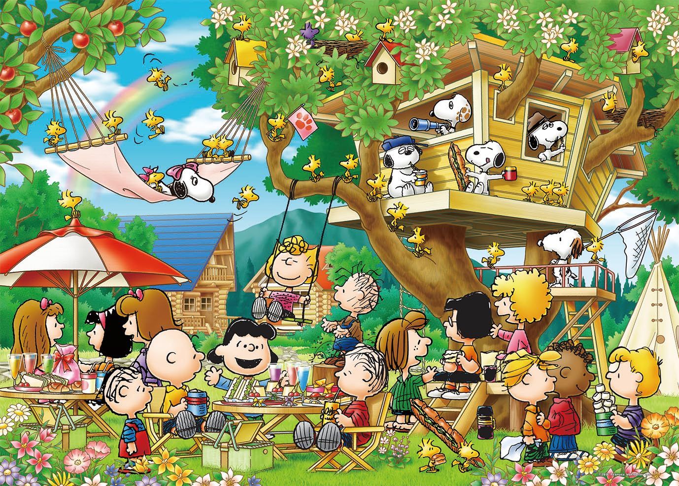 エポック社 3000スモールピース ジグソーパズル PEANUTS ツリーハウス 73 102 cm 21 107 のり付き ヘラ付き 点数券付き EPOCH