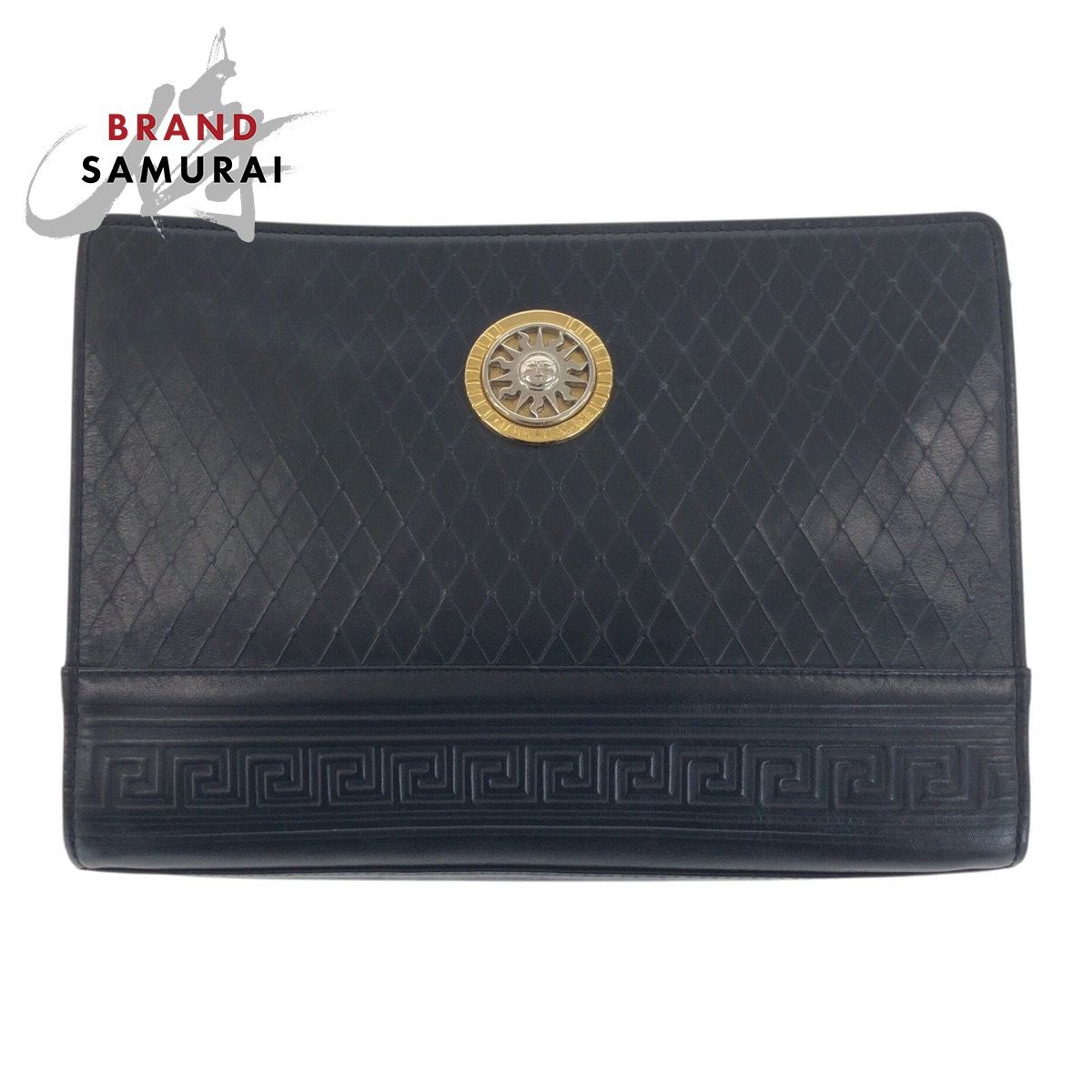 美品 VERSACE ヴェルサーチ サンバースト ブラック 黒 ゴールド金具