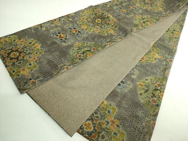 平和屋本店●極上　中国三大刺繍　スワトウ刺繍　汕頭刺繍　総刺繍　全通柄袋帯　正倉院花文　金糸　逸品　DZAB3139kh6 平和屋本店□極上 中国三大刺繍 スワトウ刺繍 刺し子 総刺繍 本場縞