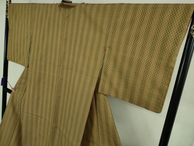 平和屋本店○極上 山下八百子 本場黄八丈 市松綾織 紬 逸品 未使用