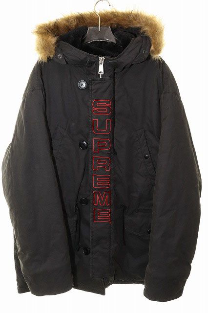 シュプリーム SUPREME 19AW SPELLOUT N-3B PARKA BLACK XL スペル