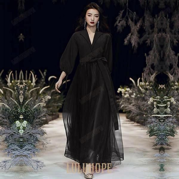 パーティードレス ロング 演奏会 袖付き ドレス 大きいサイズ 7L