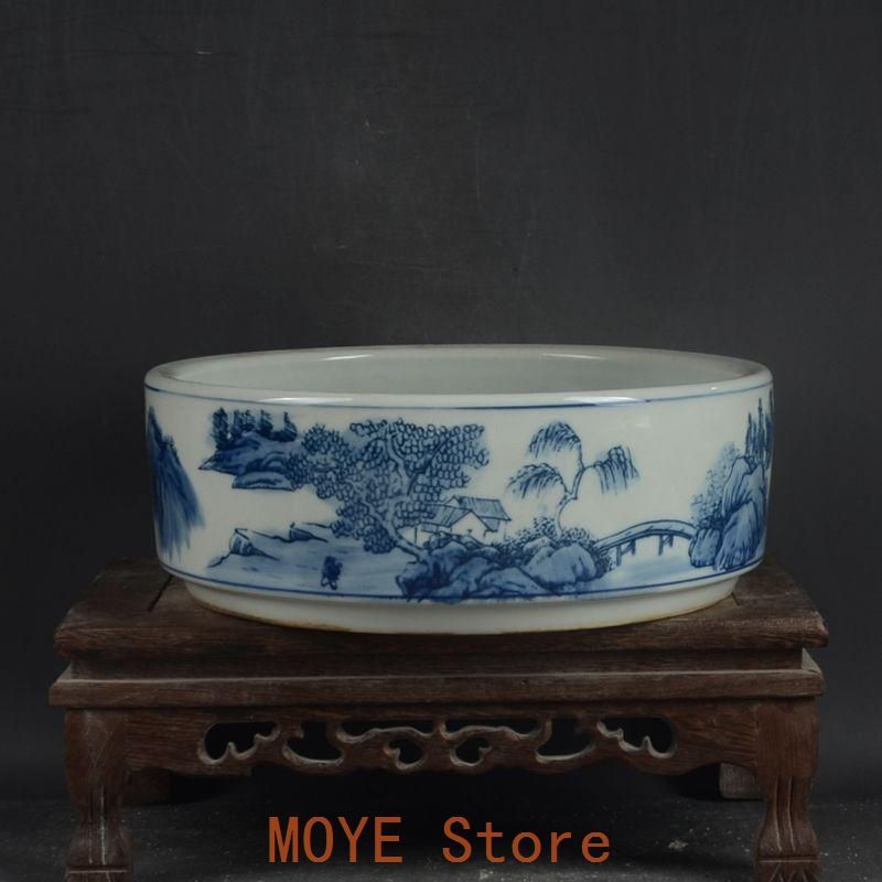 鯖山水  庭楼  筆洗  水仙の鉢  陶磁器 装飾品 現代工芸品美術品 置物 鯖山水 庭楼 筆洗 水仙の鉢 陶磁器 装飾品 現代工芸品美術品 置物