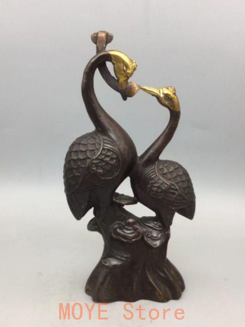 銅器の鶴の 置物 百年好合 如意吉祥 家庭 装飾品 現代工芸品 置物 銅器の鶴の 置物 百年好合 如意吉祥 家庭 装飾品 現代工芸品