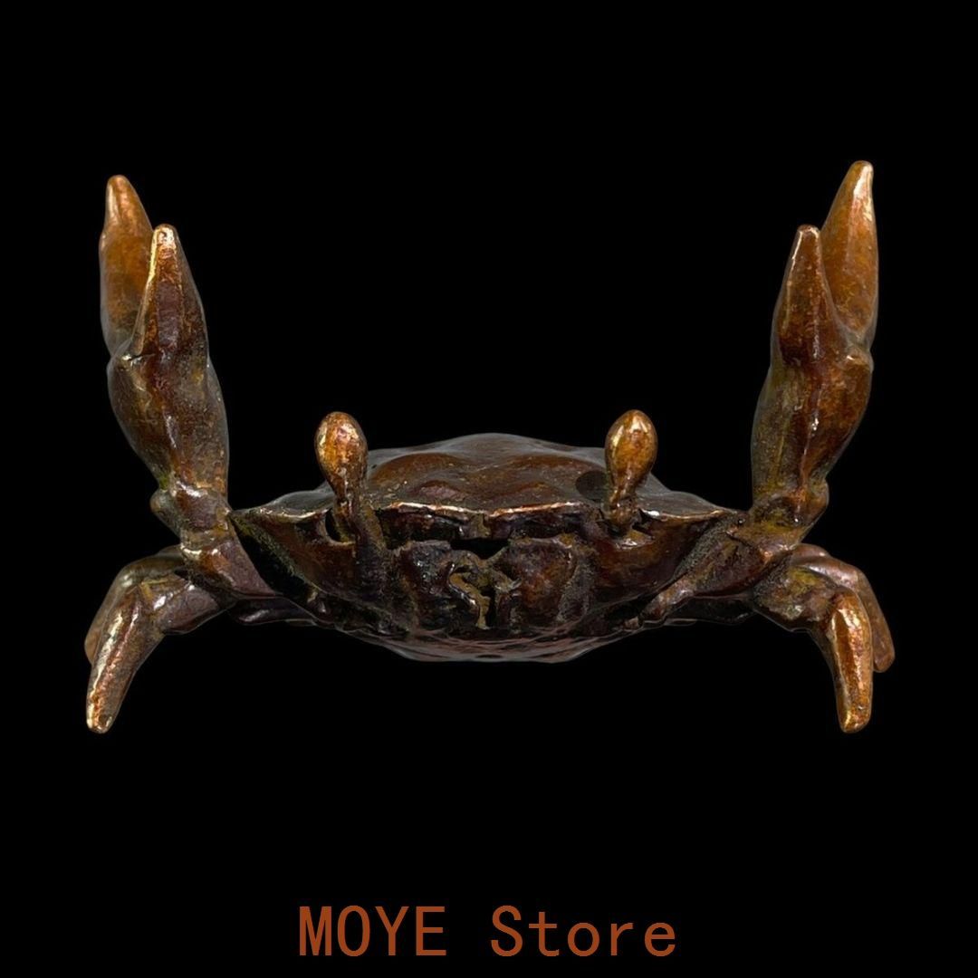 蟹　銅製　金運アップ　茶道具　香道具　金属工芸品　古美術品 銅 細工 茶道具 香道具 蓋置 置物 カニ 銅製 - メルカリ