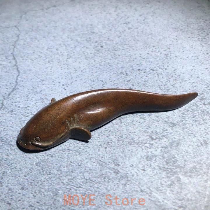 銅 細工 茶道具 ナマズ2つ 書道具 文房具 工芸品 美術品 置物 - メルカリ