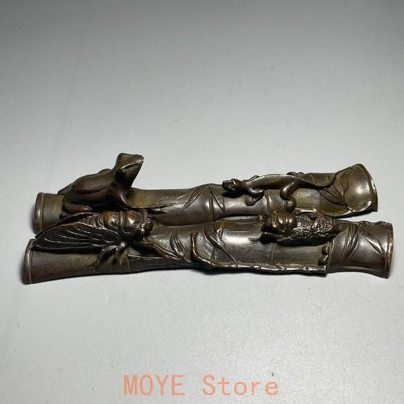 足るを知れば楽を 鎮尺 筆置き 書道具 文房具 工芸品 美術品 置物