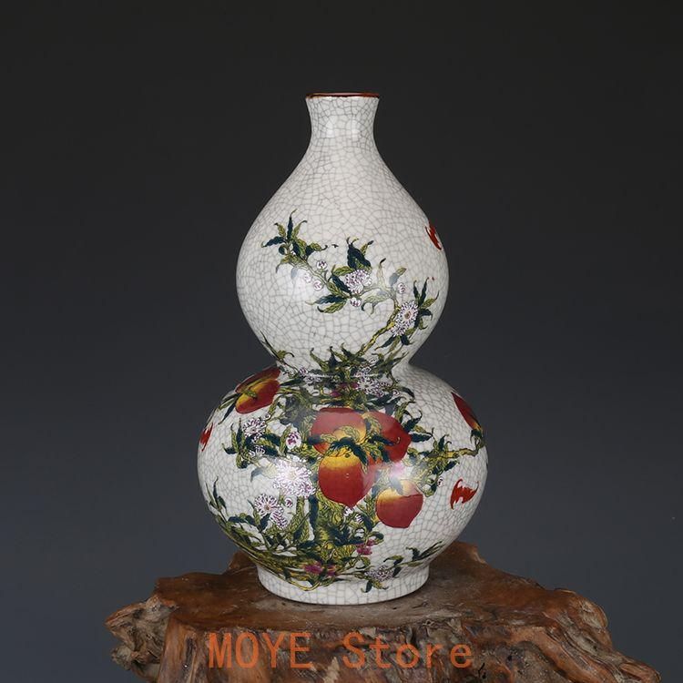 清乾隆粉彩蒔金十二支瓢簞賞瓶 景徳鎮 陶磁器 装飾品 現代工芸品 美術品 置物 清乾隆粉彩蒔金十二支瓢簞賞瓶 景徳鎮 陶磁器 装飾