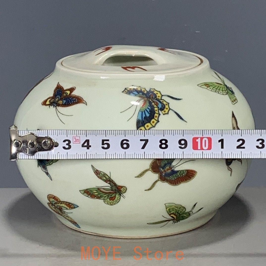 緑地パステル戦将紋お茶の缶 景徳鎮 陶磁器 装飾品 現代工芸品 美術品 置物 緑地パステル戦将紋お茶の缶 景徳鎮 陶磁器 装飾品 現代工芸