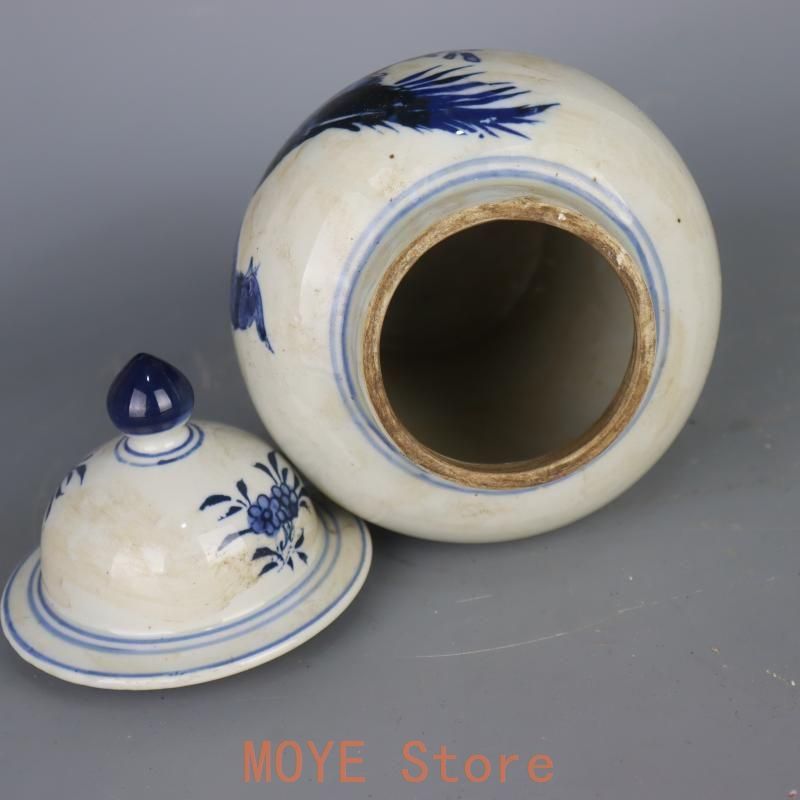 青花に花鳳紋将軍缶 景徳鎮 陶磁器 装飾品 現代工芸品 美術品 置物 青花に花鳳紋将軍缶 景徳鎮 陶磁器 装飾品 現代工芸品