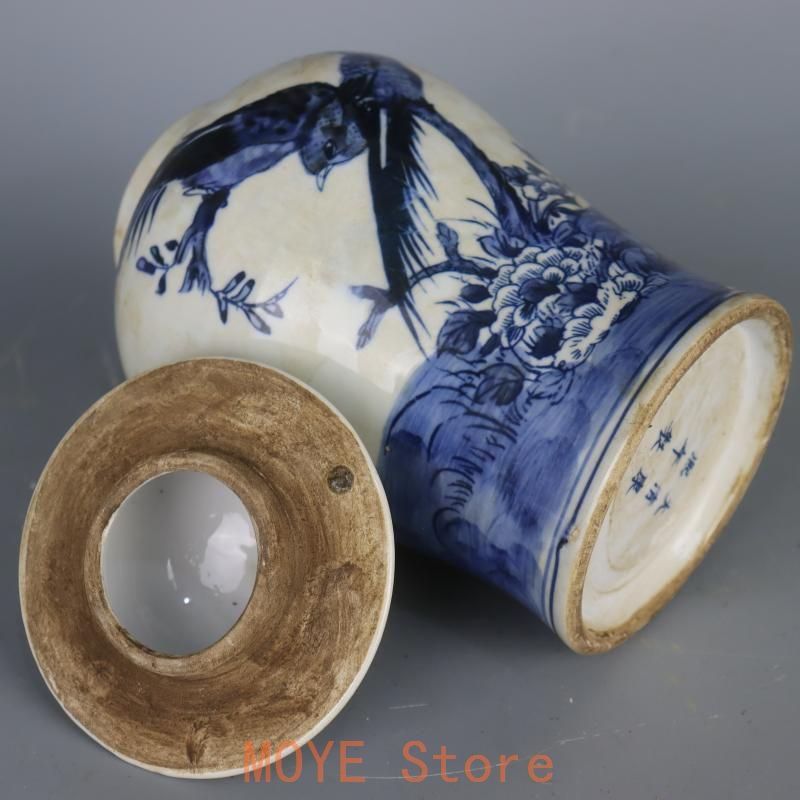 サバ花鳥紋将軍缶 景徳鎮 陶磁器 装飾品 現代工芸品 美術品 置物