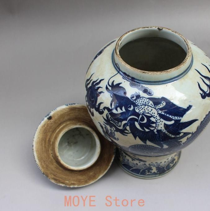 清乾隆青花竜紋将軍缶 景徳鎮 陶磁器 装飾品 現代工芸品 美術品 置物 清乾隆青花竜紋将軍缶 景徳鎮 陶磁器 装飾品 現代工芸品
