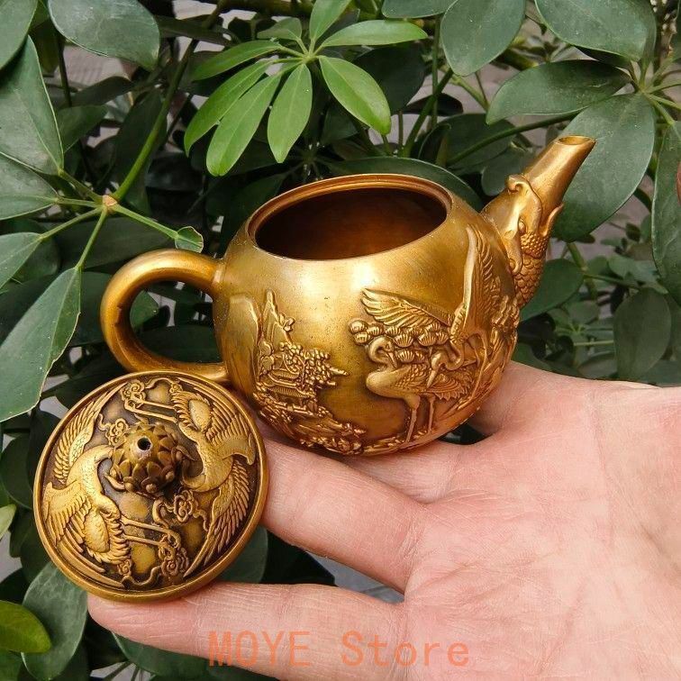 銅器 細工 魚嘴鶴茶壺 徳利 茶道具 現代工芸品 美術品 置物 - メルカリ