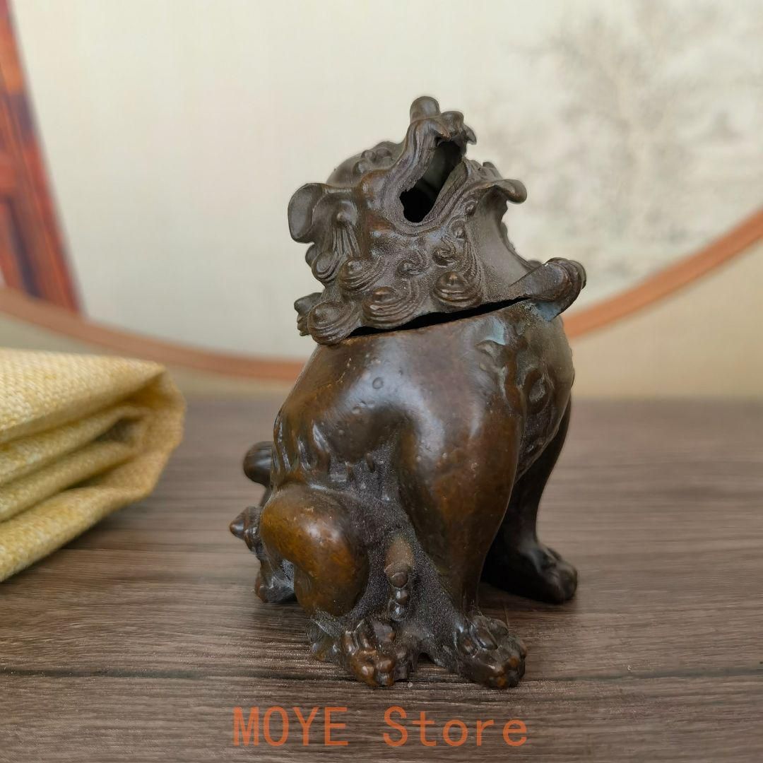 瑞獣が天にかって吼える獅子香炉 工芸品美術品 置物 - メルカリ