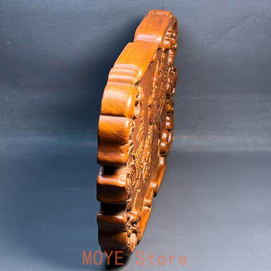 中国茶器 木彫り二重の喜び 果盤 茶盤 装飾品 工芸品 美術品 置物