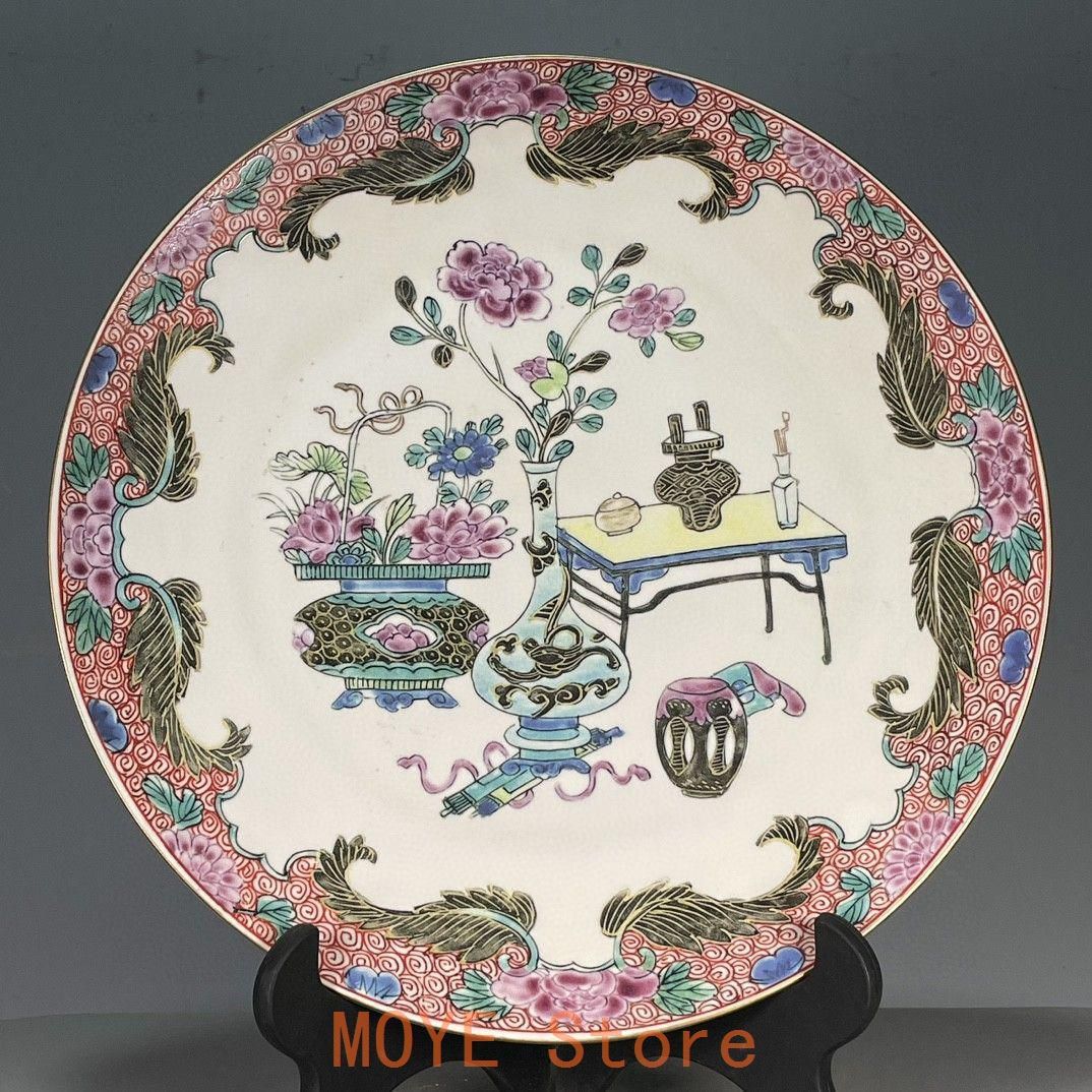 清乾隆五彩花卉図紋茶盤 茶道具 景徳鎮 陶磁器 装飾品 現代工芸品 美術品 置物 清乾隆 五彩花卉図紋賞盤 景徳鎮 陶磁器 装飾品 工芸品 美術品 置物