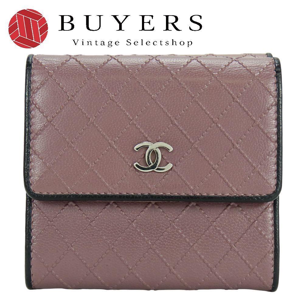 中古】 シャネル 三つ折り財布 ビコローレ A33910 Wホック ココマーク