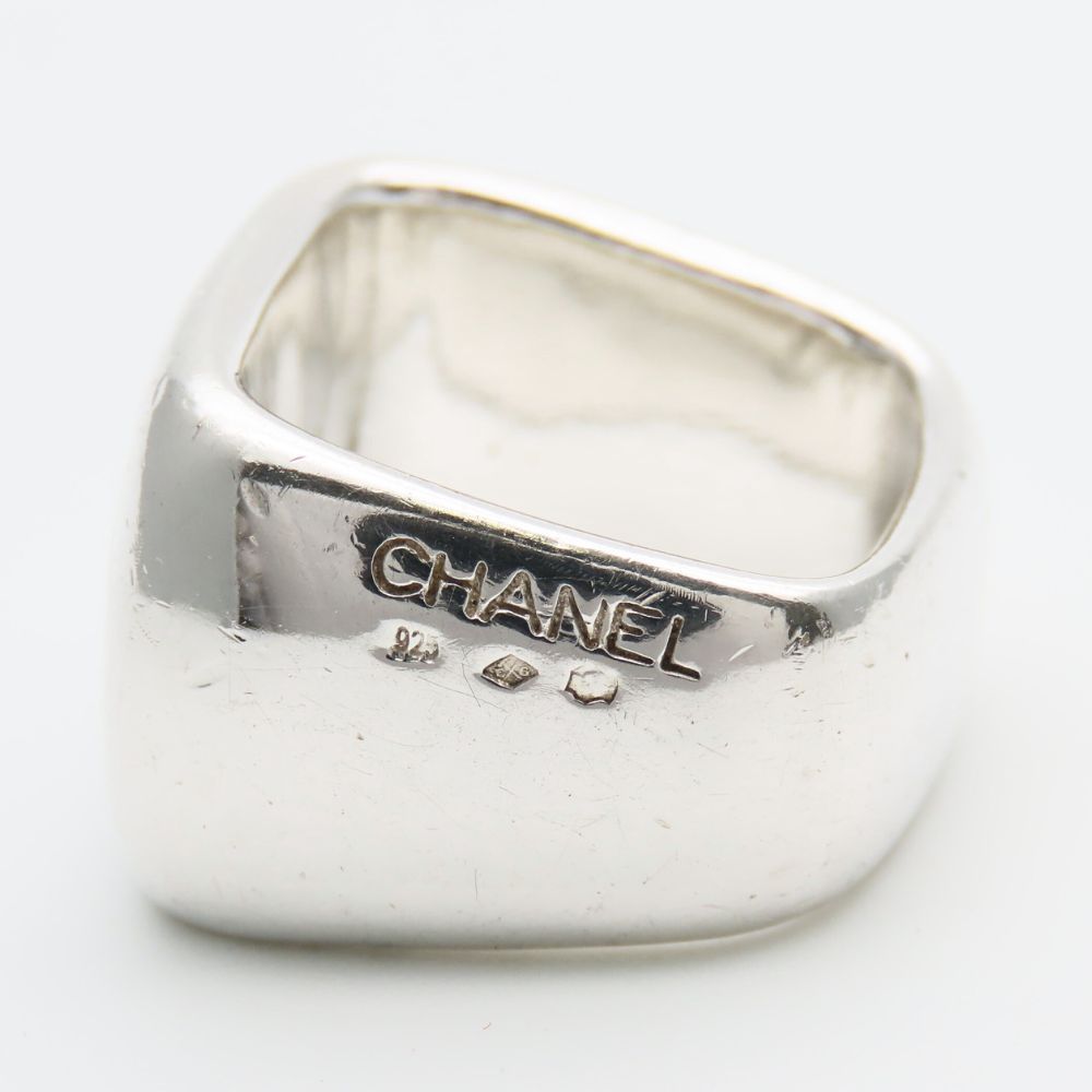 CHANEL シルバー スクエアリング 中古】 シャネル リング・指輪 スクエア ロゴ シルバー925 約22.7g