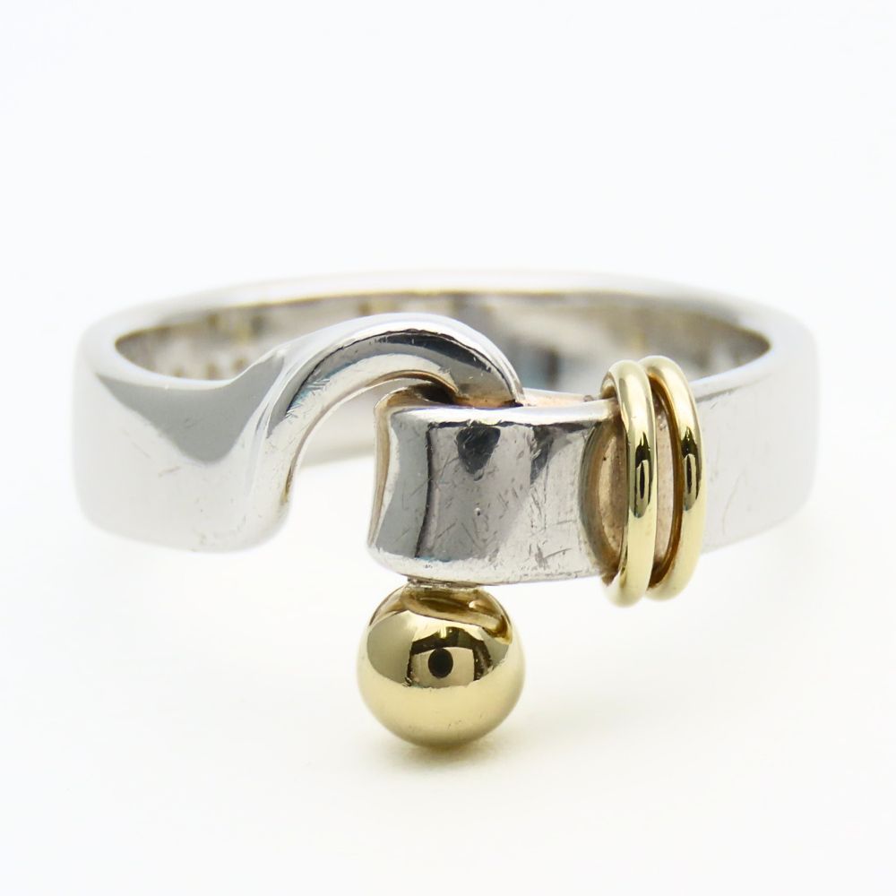 中古】 ティファニー リング・指輪 フック＆アイ シルバー925 K18YG 約