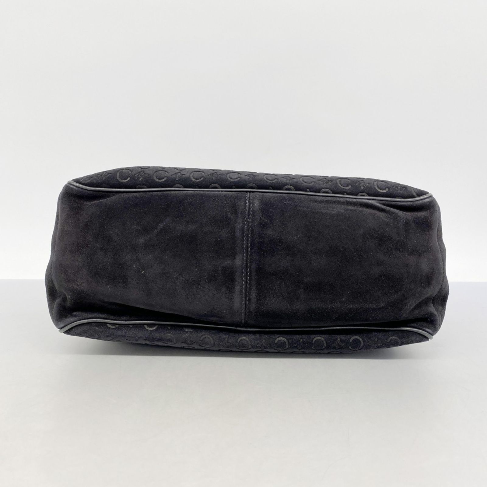 【美品】セリーヌ ブギーバッグ ブラック レザー スウェード Cマカダム 美品】セリーヌ ブギーバッグ ブラック レザー スウェード Cマカダム