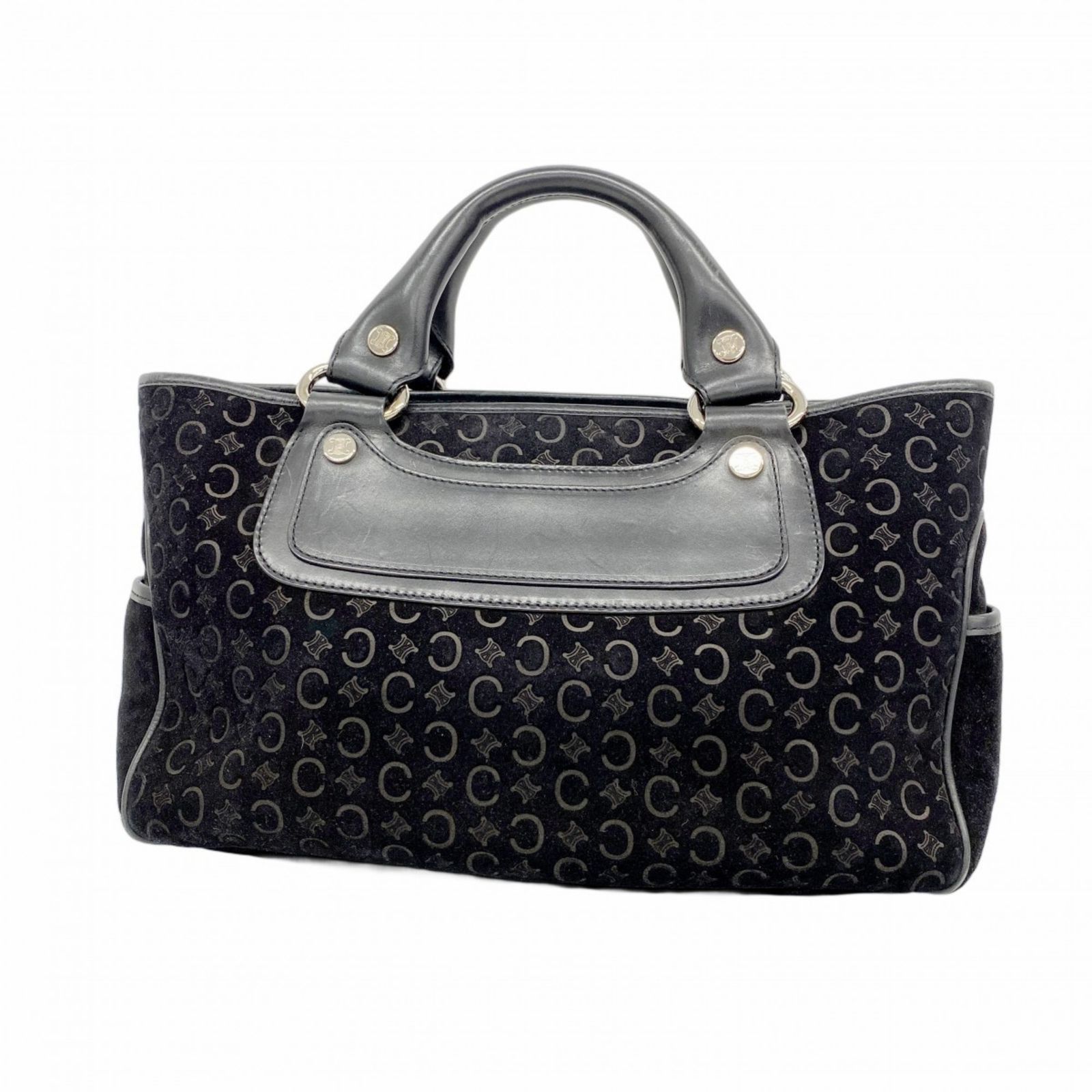 【美品】セリーヌ ブギーバッグ ブラック レザー スウェード Cマカダム 美品 セリーヌ CELINE ブギーバック Cマカダム スウェード