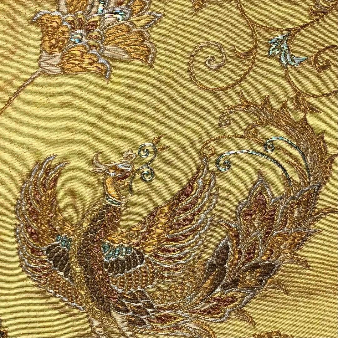 袋帯 青銅箔 鳳凰 花唐草模様 金糸 金色 O-5877 【公式通販】