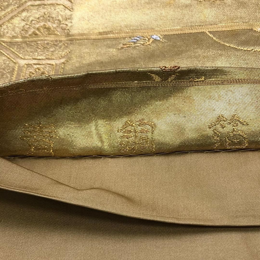 袋帯 青銅箔 鳳凰 花唐草模様 金糸 金色 O-5877 袋帯 青銅箔 鳳凰 花唐草模様 金糸 金色 O-5877 【公式通販】