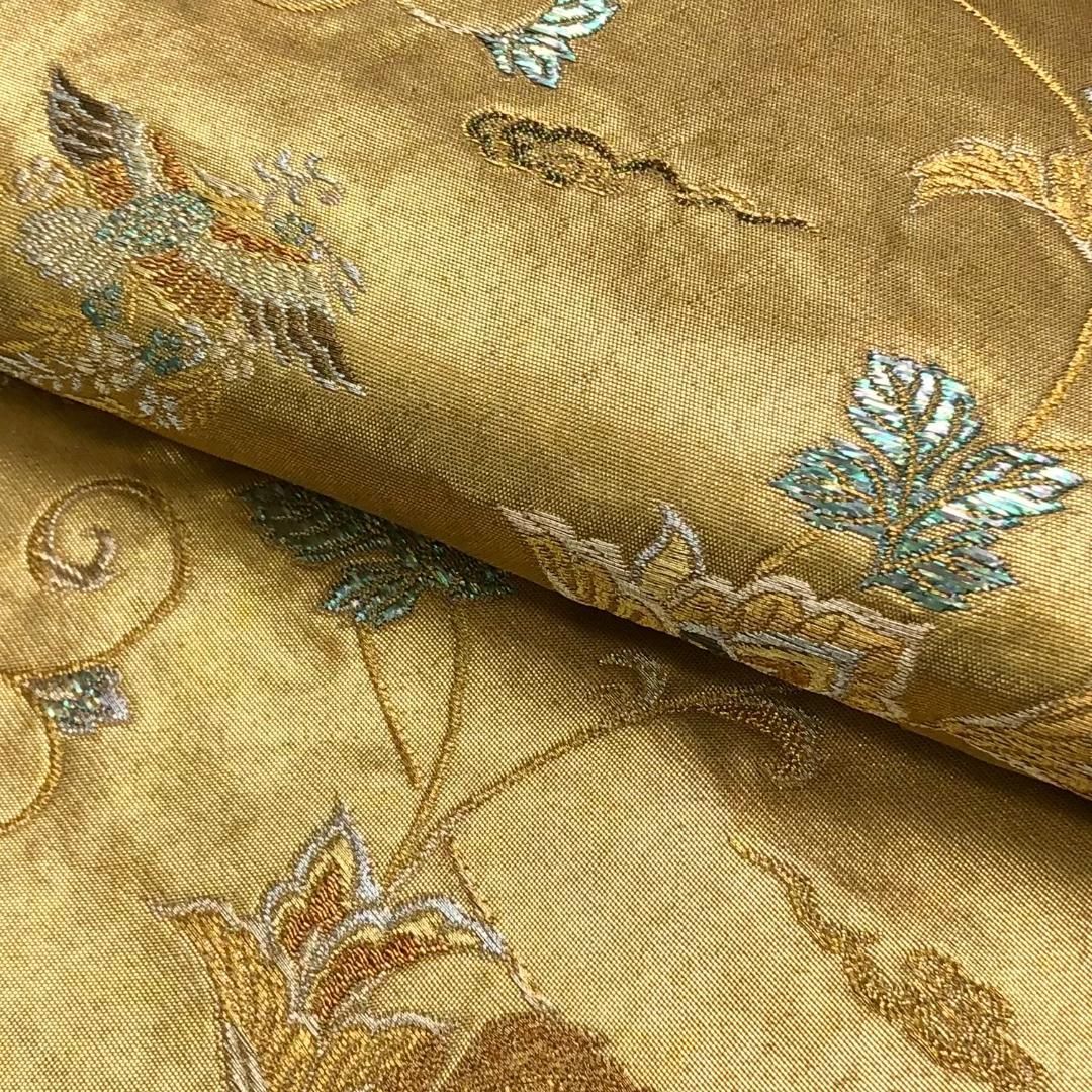 袋帯 青銅箔 鳳凰 花唐草模様 金糸 金色 O-5877 袋帯 青銅箔 鳳凰 花唐草模様 金糸 金色 O-5877 【公式通販】
