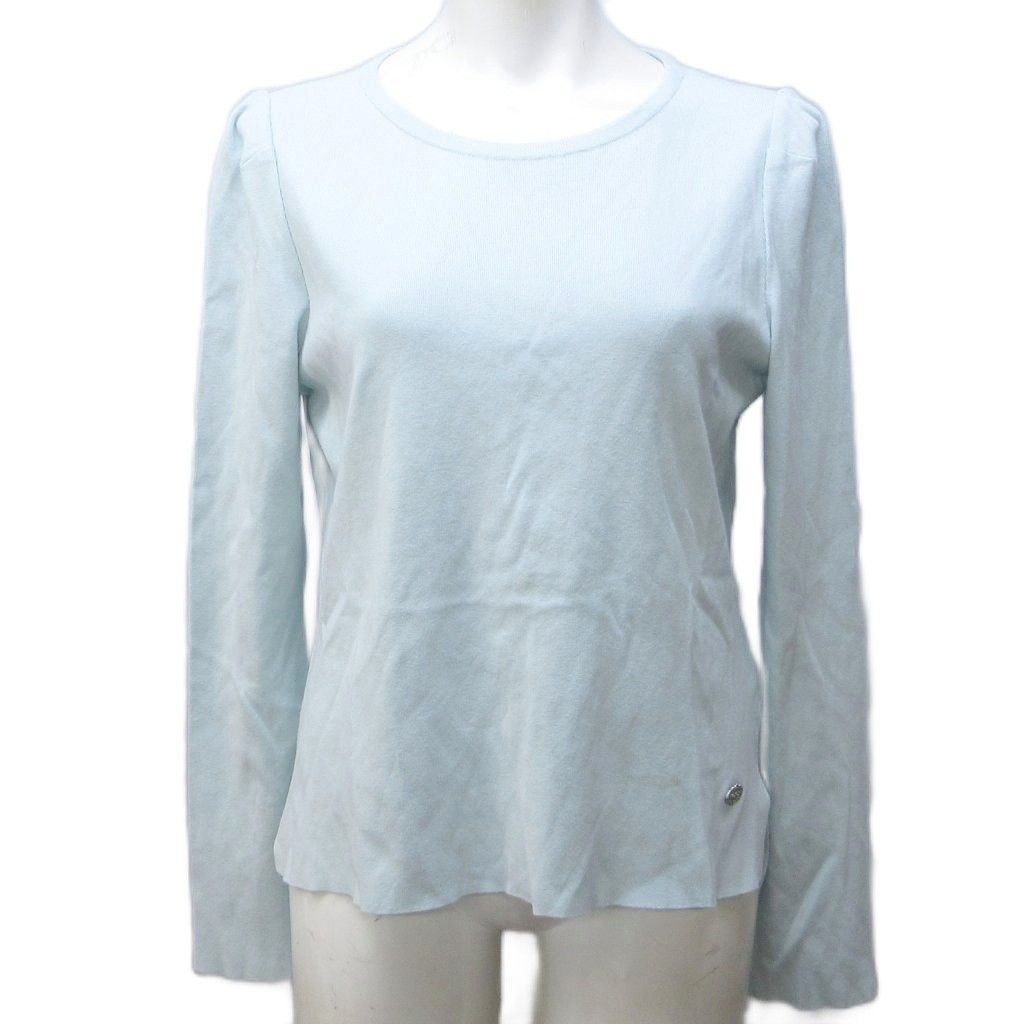 フォクシー FOXEY スリムセーター ニット カットソー ロゴプレート