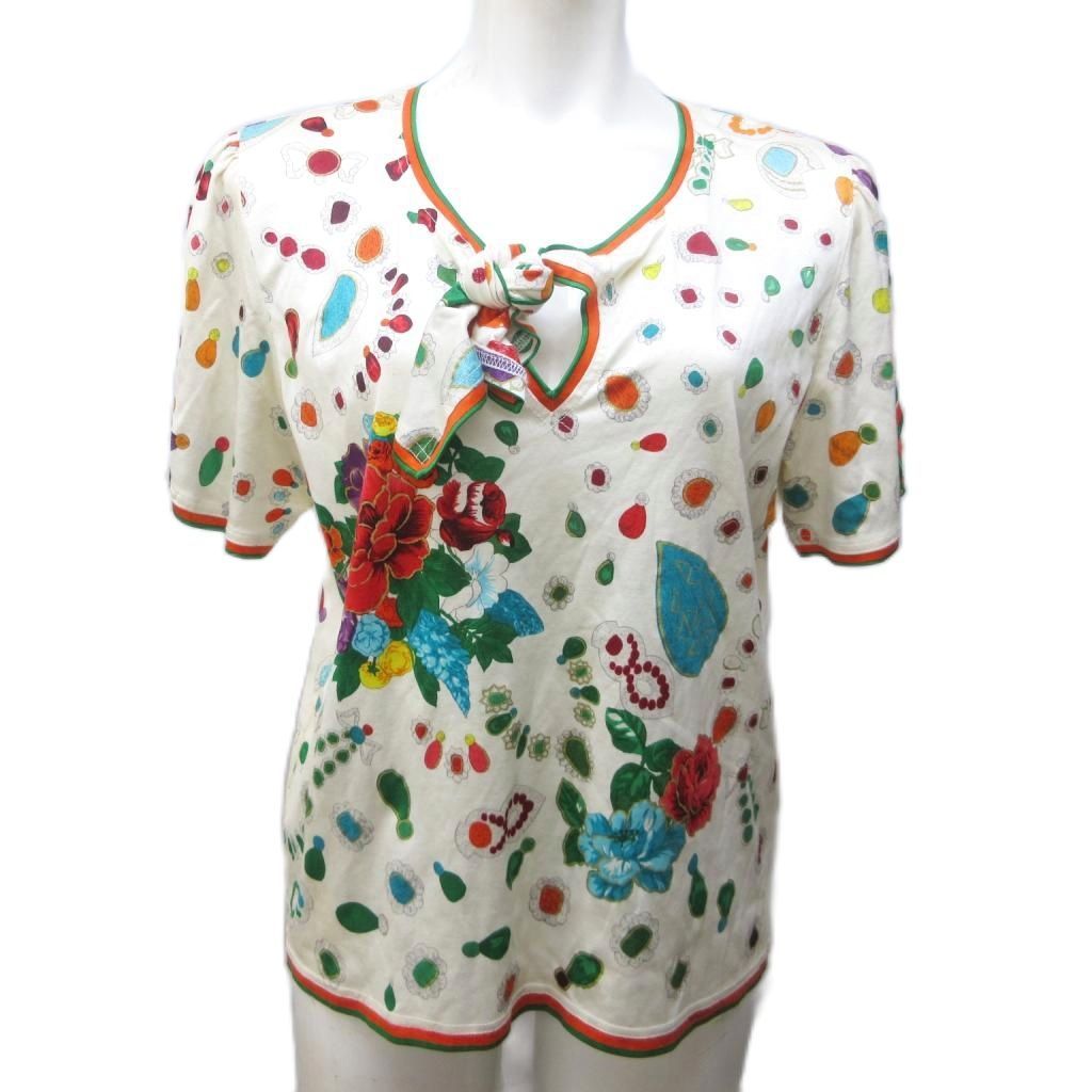 レオナール LEONARD FASHION カットソー ジュエリー柄 花柄 総柄