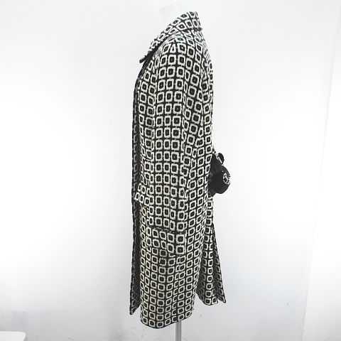 ミス アシダ miss ashida ステンカラーコート ニット ロング丈 F 黒系