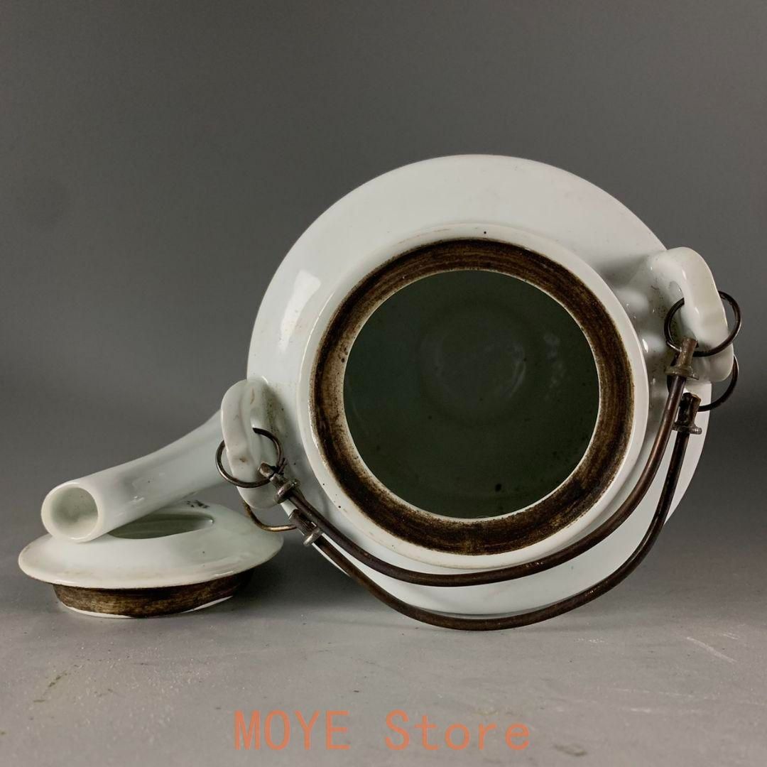 粉彩八仙過海図提梁茶壺 景徳鎮 陶磁器 装飾品 現代工芸品美術品 置物