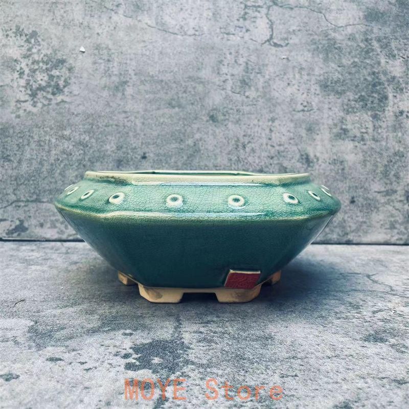 超人気 盆栽鉢 青磁鉢 山野草鉢 多肉植物 植木鉢 小品大品盆栽鉢 陶器