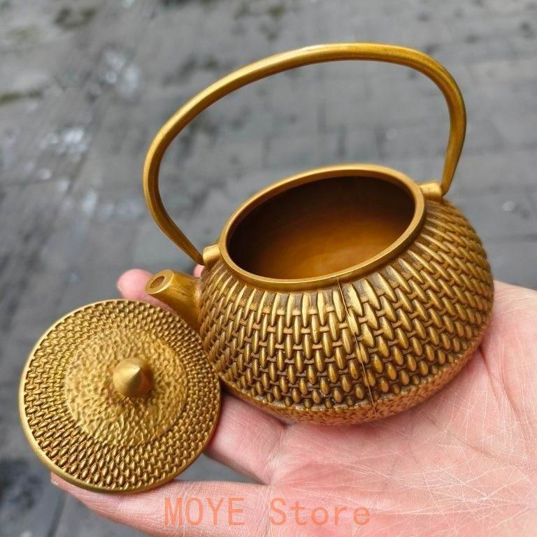 真鍮 細工 禅字 波点提梁壺 茶壺 酒壺 茶道 工芸品 置物 - メルカリ