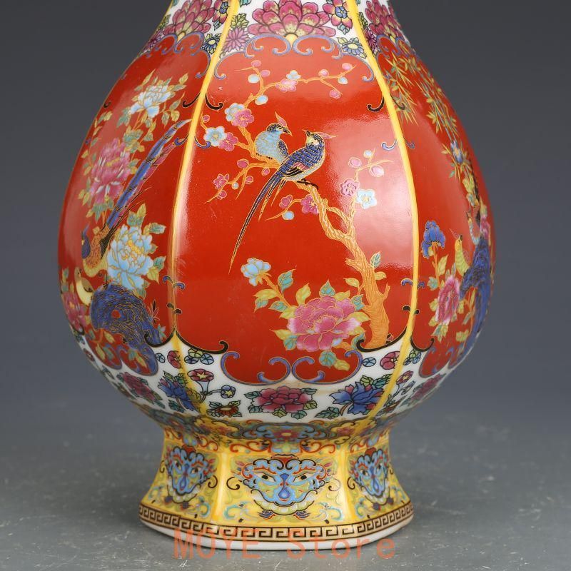 花鳥紋美人梅瓶 景徳鎮 陶磁器 装飾品 現代工芸品美術品 置物 花鳥紋美人梅瓶 景徳鎮 陶磁器 装飾品 現代工芸品美術品