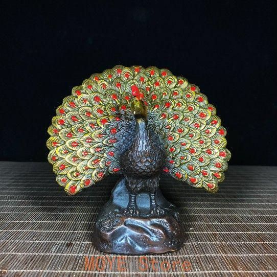 クジャク   置物 装飾品 現代工芸品美術品 クジャク 置物 装飾品 現代工芸品美術品 - メルカリ
