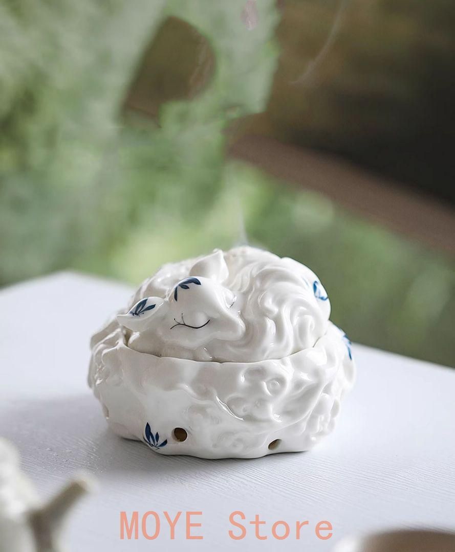 九尾狐の焼物 香炉 香道具蓋置　置物 九尾狐の焼物 香炉 香道具蓋置 置物 - メルカリ