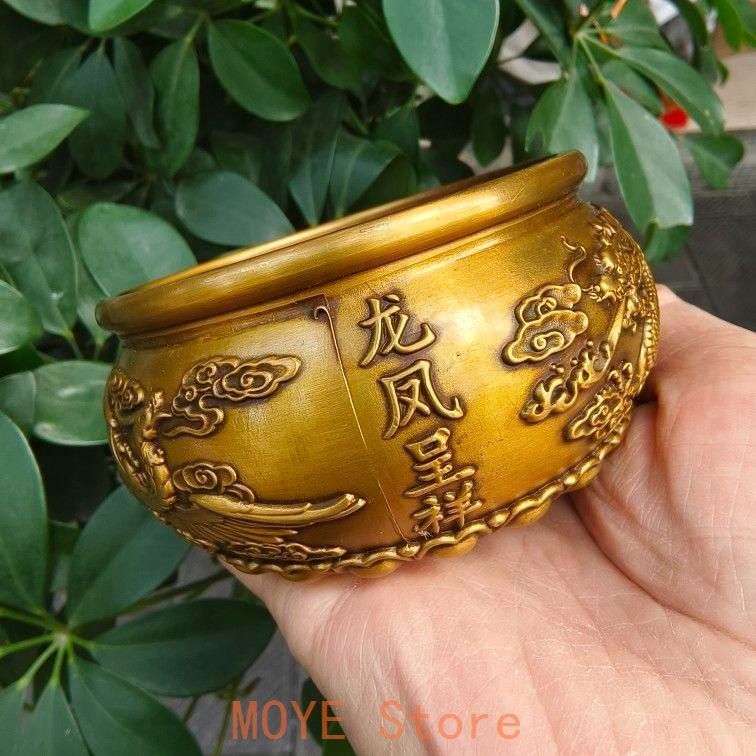 竜鳳呈祥香炉 聚宝盆 装飾品 現代工芸品美術品 置物 - メルカリ