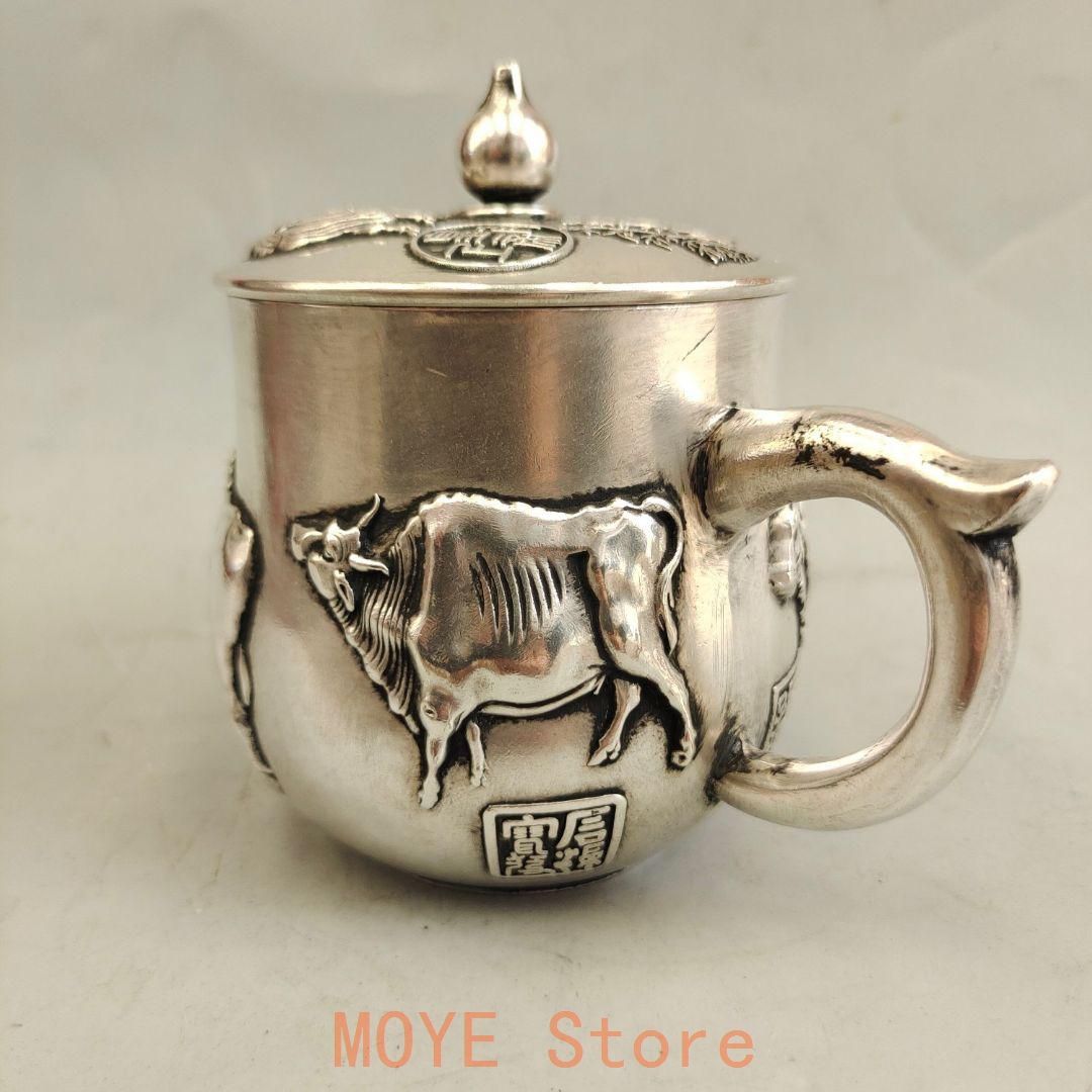 五牛豊登蓋碗 飲茶食器 中国茶器 煎茶道具 現代工芸品美術品 置物