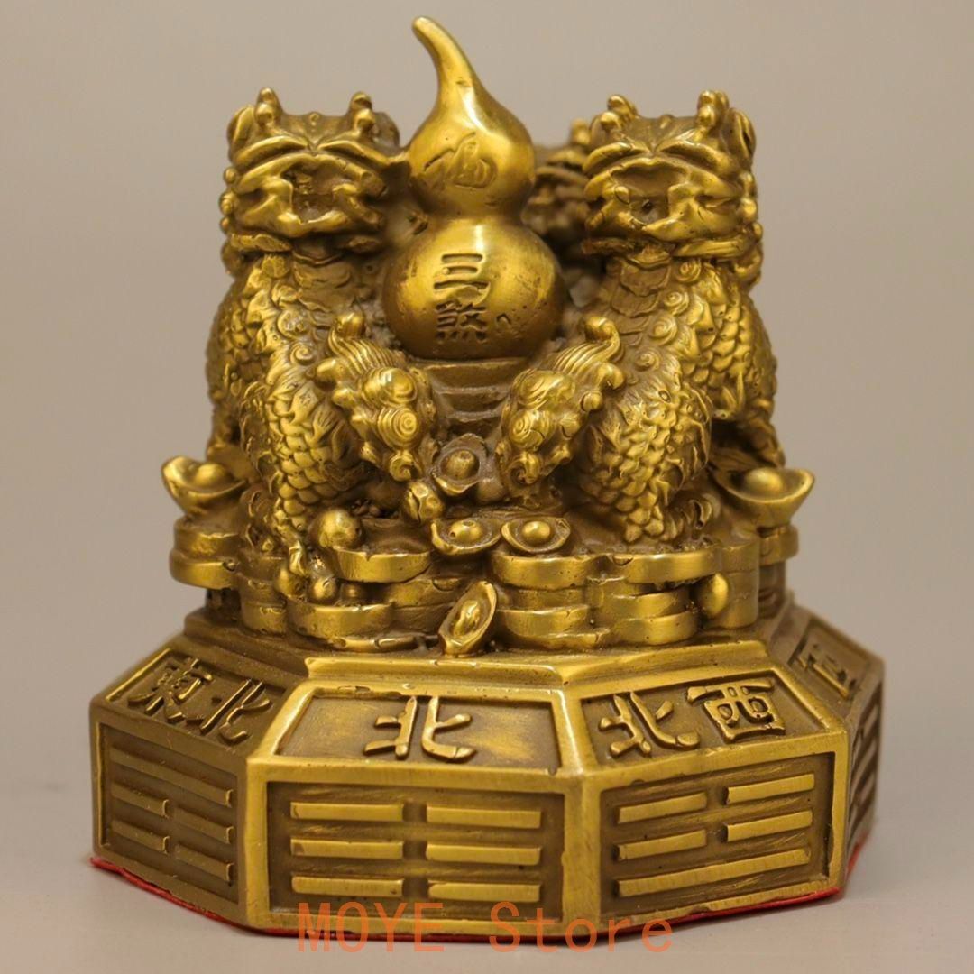 銅器 八卦麒麟振り子陣 運財麒麟 陣福禄麒麟 風水 家住宅 工芸品置物