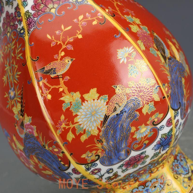 花鳥紋美人梅瓶 景徳鎮 陶磁器 装飾品 現代工芸品美術品 置物 花鳥紋美人梅瓶 景徳鎮 陶磁器 装飾品 現代工芸品美術品