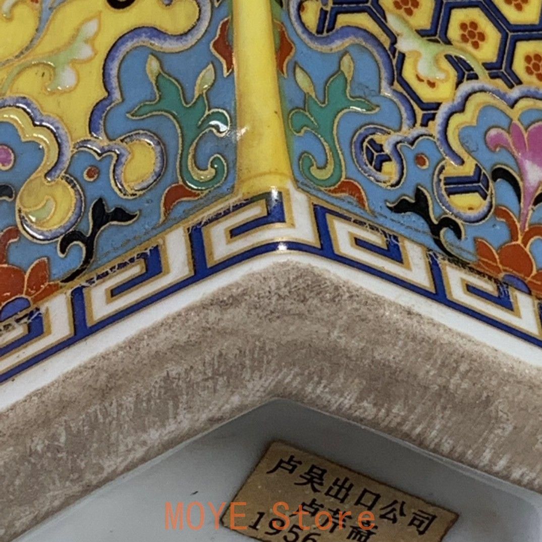 清代雍正彩蒔花鳥多稜花瓶 景徳鎮 陶磁器 装飾品 現代工芸品美術品