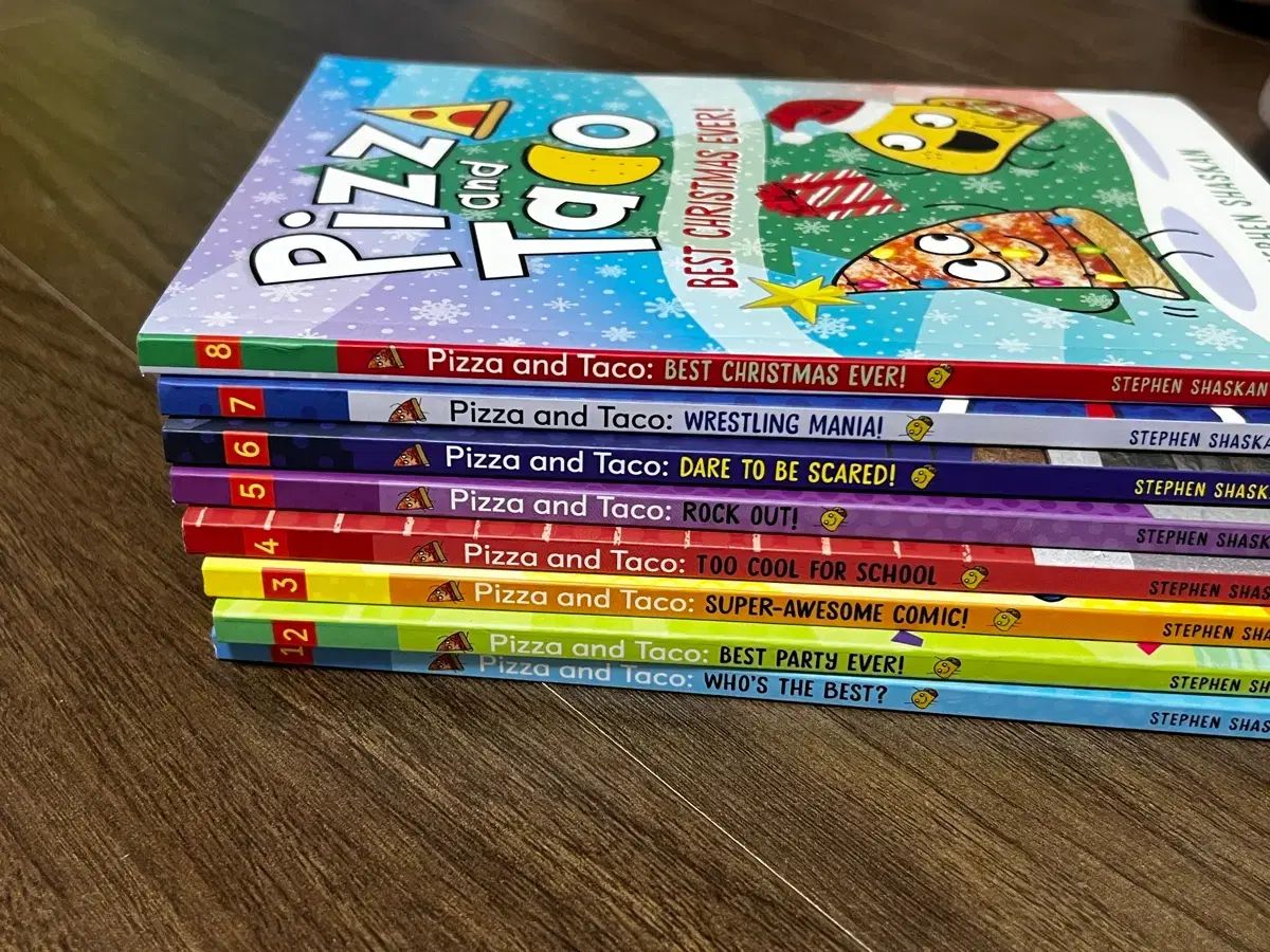 Pizza and 購入 Taco 英語 原書 漫画本 8巻セット 8 เล่ม หนังสือนิทานภาษา