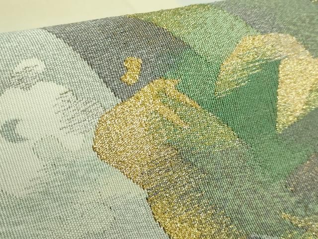 平和屋本店○極上 人間国宝 綴織 細見華岳 八寸名古屋帯 渓流 滝 金