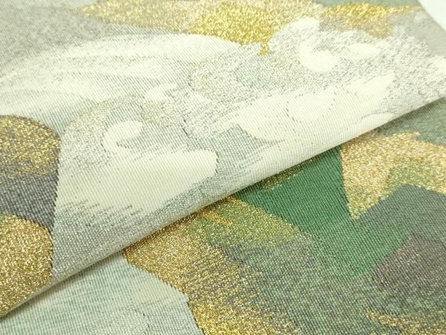 平和屋本店○極上 人間国宝 綴織 細見華岳 八寸名古屋帯 渓流 滝 金