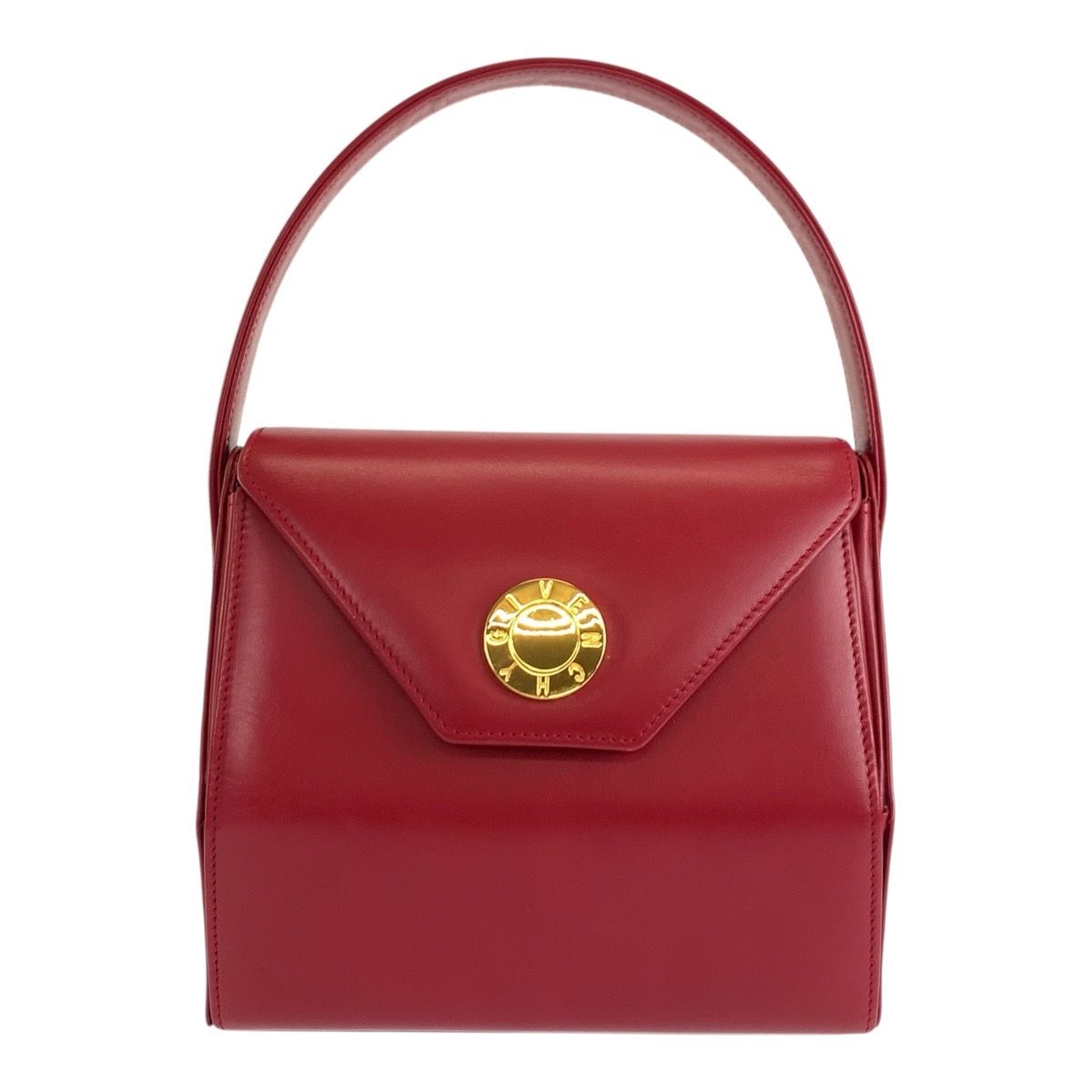 美品 Givenchy ジバンシー ヴィンテージ サークルロゴ レッド ゴールド  