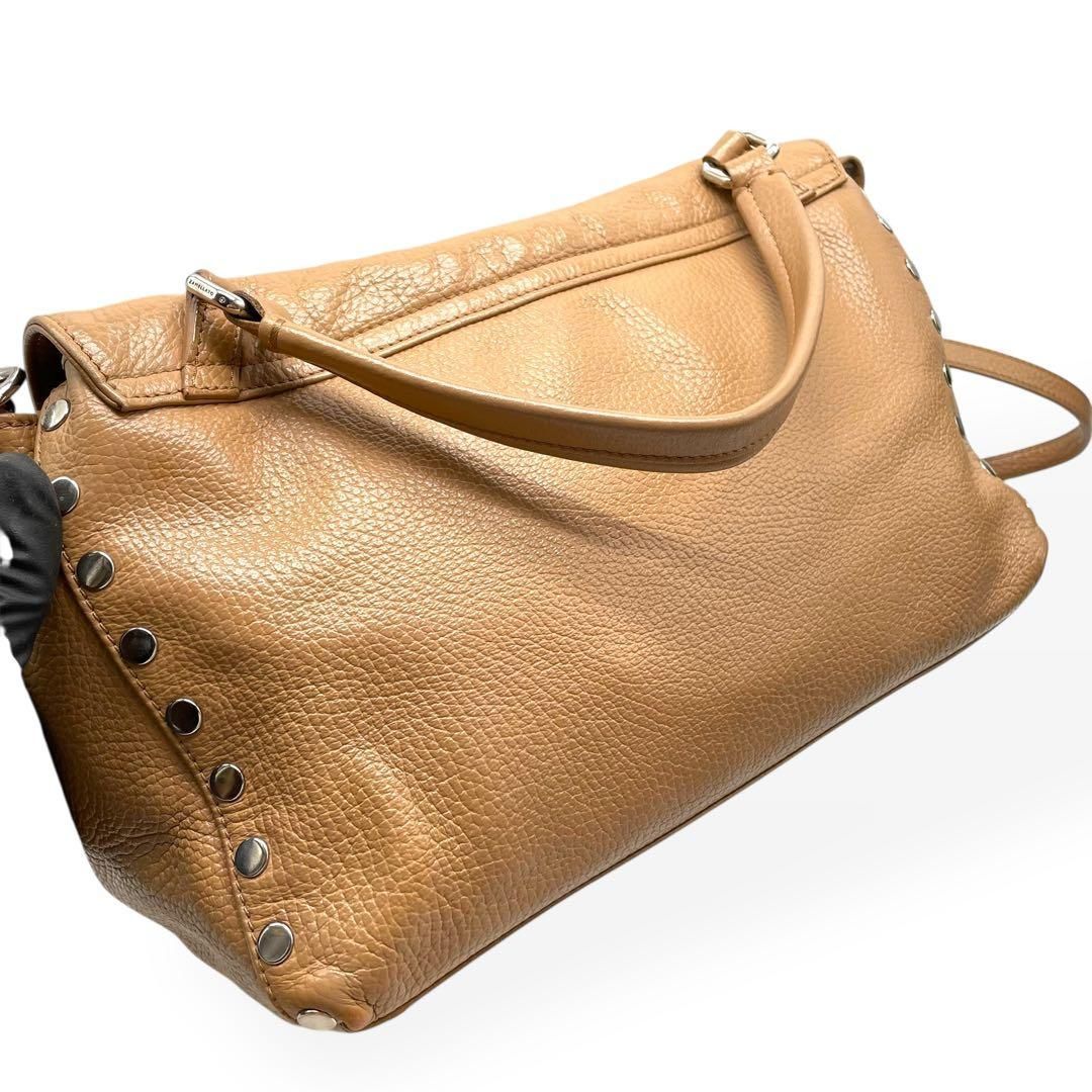 美品 ザネラート ZANELLATO ポスティーナ ショルダーバッグ ブラウン