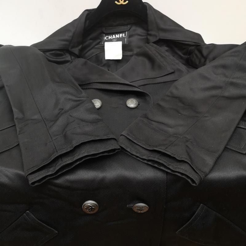 シャネル シルク ダブル トレンチコート 04C P22694V13178 ココマーク