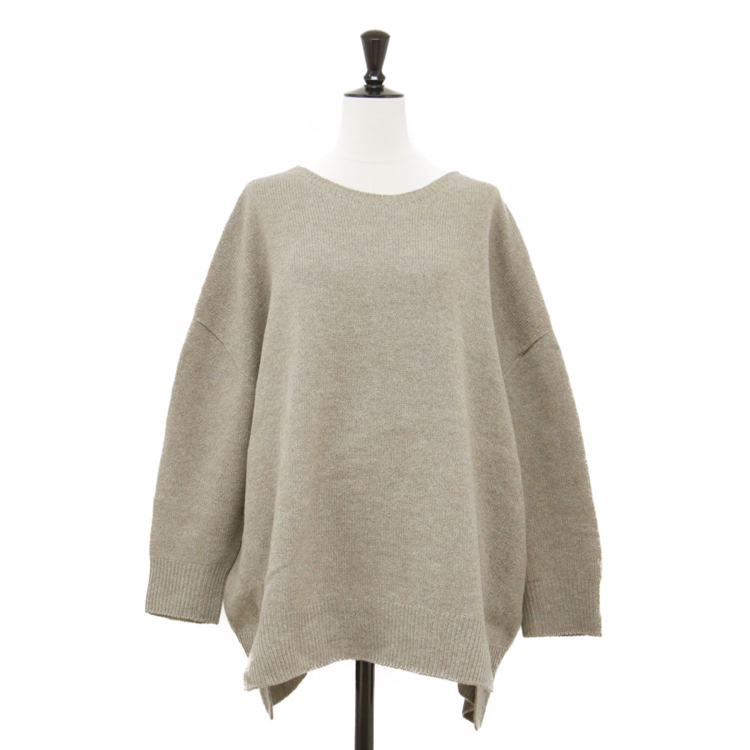 MICA DEAL マイカアンドディール ニット ブラウン サイズ ウール カシミヤ サイドスリット プルオーバー 長袖 クルーネック トップス セーター 日本製 レディース